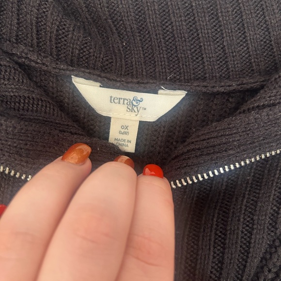 Terra & Sky Men's Dark Brown Zip-Up Sweater - Picture 2 of 3